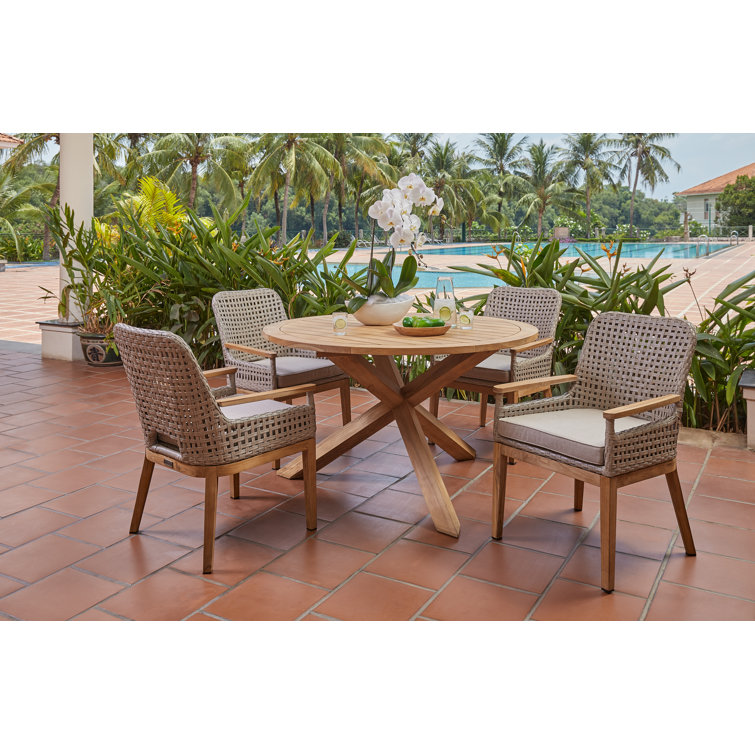 Winston August Patio Dining Set with All Natural 60inch Round Dining